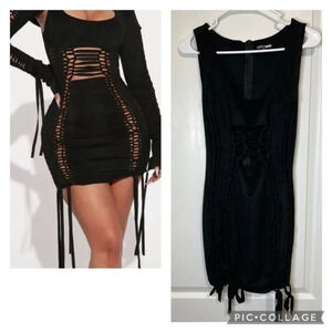 Elegant Black Cut-Out Dress